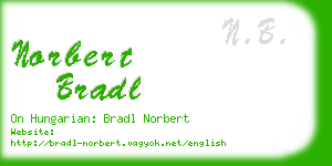 norbert bradl business card